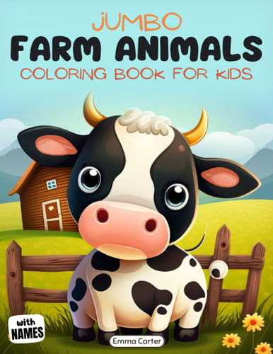 Jumbo Farm Animals Coloring Book For Kids