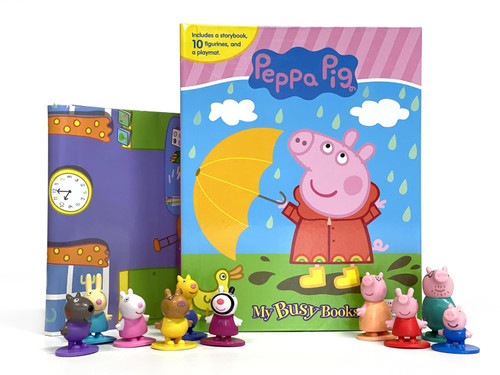 Phidal - Eone Peppa Pig My Busy Book - 10 Figurines and a Playmat