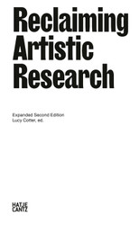 Reclaiming Artistic Research: Expanded