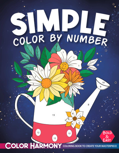 Simple Color by Number Adult Coloring Book