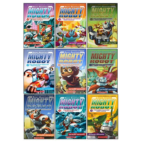 Ricky Ricotta's Mighty Robot Series 9 Books Collection Set By Dav