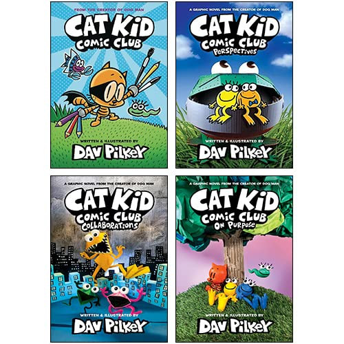 Cat Kid Comic Club Series 4 Books Collection Set By Dav Pilkey