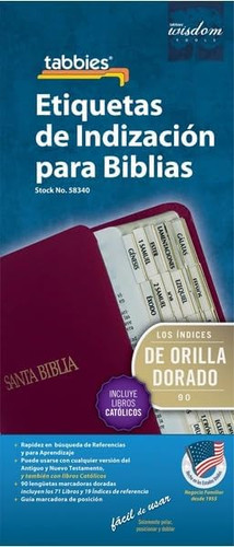 Tabbies Catholic Spanish Gold-Edged Bible Indexing Tabs Old & New