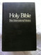 Holy Bible New International Version Black Leather w/ Clean Crisp Pages