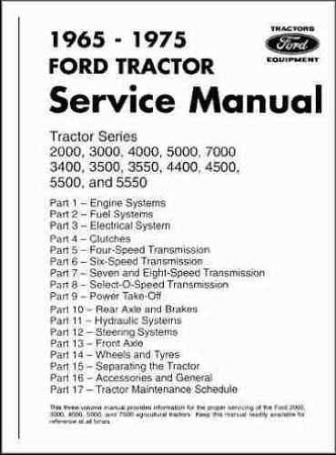 1965-1975 Ford Tractor Repair Shop Manual Reprint 2000 3000 4000 5000