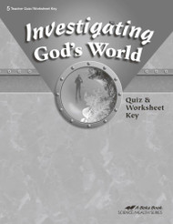 Investigating God's World Quizzes and Worksheets Key 5 Teacher