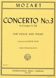 Mozart Concerto No. 3 In G Major- K. 216 For Violin And Piano.