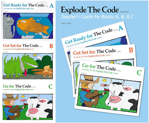 Explode The Code - 4 Books SET (Book A B C and Teacher's Guide)