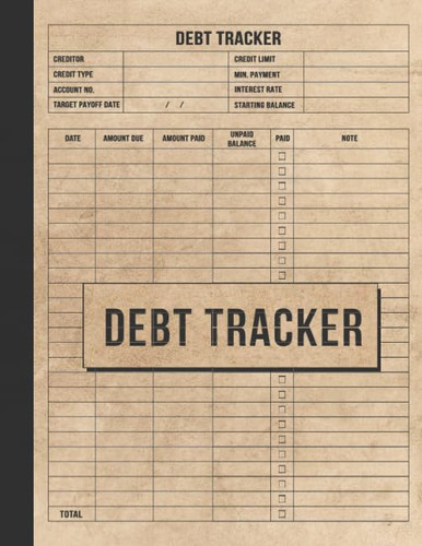 Debt Tracker: Simple Undated Debt Tracker Book And Organizer Debt