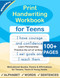 Print Handwriting Workbook for Teens