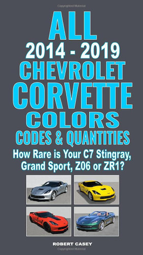 All 2014-2019 Chevrolet Corvette Colors Codes & Quantities