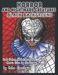 Horror and Nightmare Creatures Black Background -Mosaic Color By