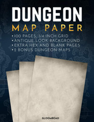 Dungeon Map Paper: 100 Textured Background Pages 1/4 inch Grid ; RPG