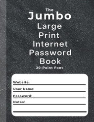 Jumbo Large Print Internet Password Book 20-Point Font