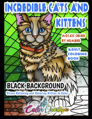 Mosaic Color by Number Incredible Cats and Kittens Adult Coloring