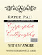 ASK Copperplate Calligraphy Paper Pad with 55 degree Slant Angle