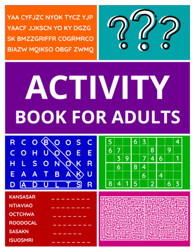 Activity Book For Adults: 100+ Puzzles Word Search Word Scramble