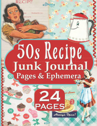 50s Recipe Junk Journal Pages & Ephemera