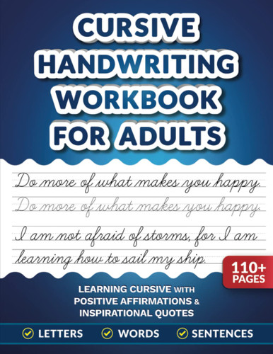 Cursive Handwriting Workbook for Adults