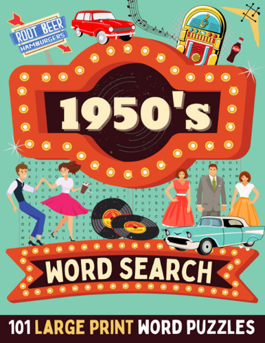 1950's Word Search Large Print Puzzle Book for Adults and Seniors