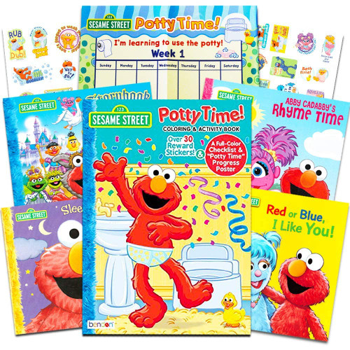 Sesame Street Elmo Potty Training Book Set For Toddlers Bundle with