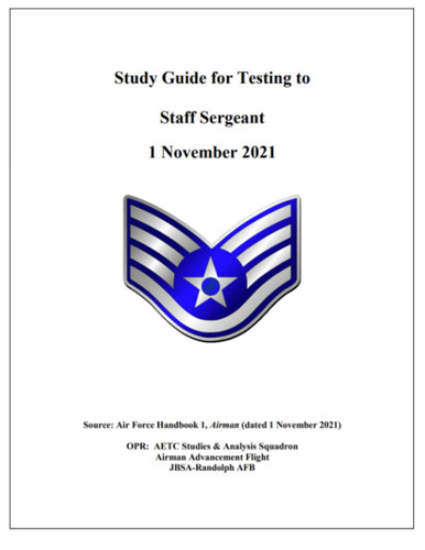 Study Guide for Testing to Staff Sergeant: 2021-2023