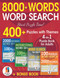 8000+ Words Word Search 4-in-1 Puzzle Book for Adults