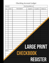 Large Print Checkbook Register: 120 Pages