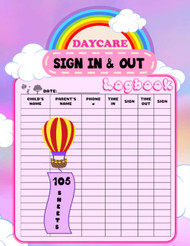 DAYCARE Sign In & Out Logbook