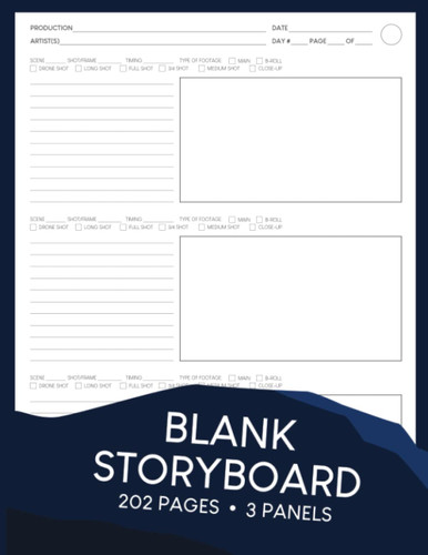 Blank Storyboard: 3 Panels of 16:9 Frames
