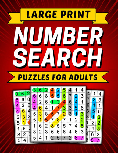 Number Search Puzzles for Adults Large Print
