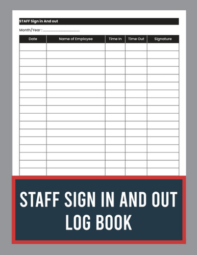 Staff Sign in And out Book