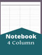 4 Column Notebook: Blank Notebook White Paper 8.5" x 11" 4 Column Log