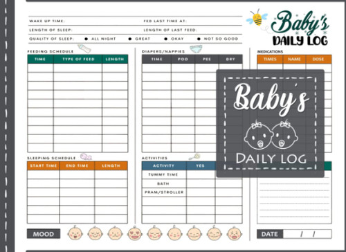 Baby's Daily Log Book For Newborns