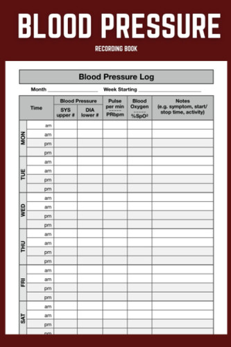 Blood Pressure Recording Book