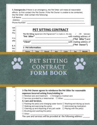Pet Sitting Contract Form Book