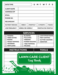 Lawn care client Log book