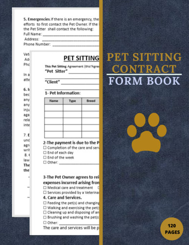 Pet Sitting Contract Form Book