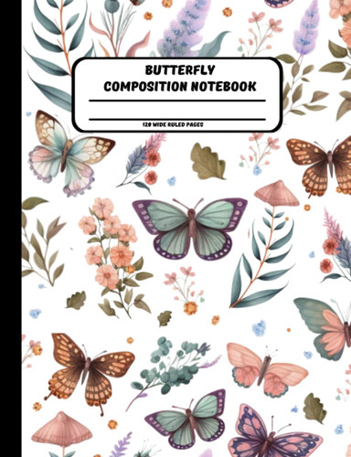 Butterfly Watercolor Composition Notebook