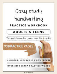 Cozy Study Handwriting Workbook for Adults and Teens