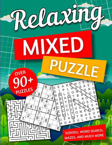 Relaxing Mixed Puzzle Book For Adults & Seniors - Word Search Sudoku