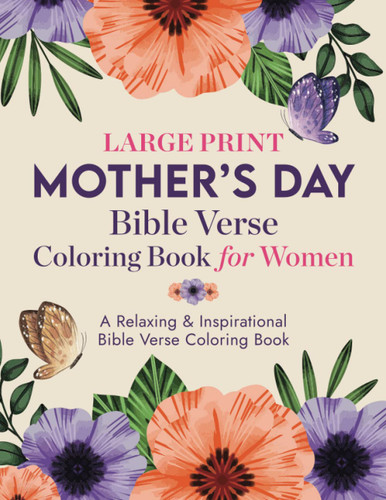 Large Print Mother's Day Bible Verse Coloring Book for Women