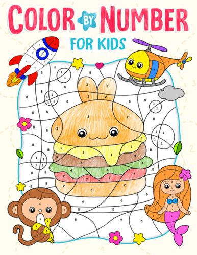 Color By Number for Kids Ages 4-8: Cute Coloring Book with Animals