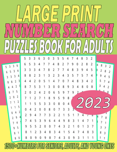 2023 Number Search Puzzles Book For Adults Large Print