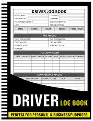 Driver Log Book: Daily Record Book to Track Driving Hours Trip &