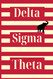 Delta Sigma Theta Notebook. Striped Colors of Cream and Crimson. Size