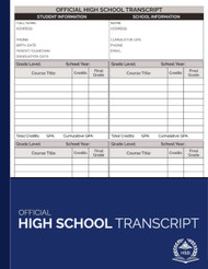 Official High School Transcript: Forms Book.