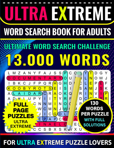 Ultra Extreme Word Search Book for Adults