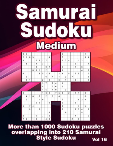 Samurai Sudoku Puzzle Book: Medium Samurai Style Sudoku Variations