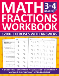 Fractions Math Workbook For Grades 3-4